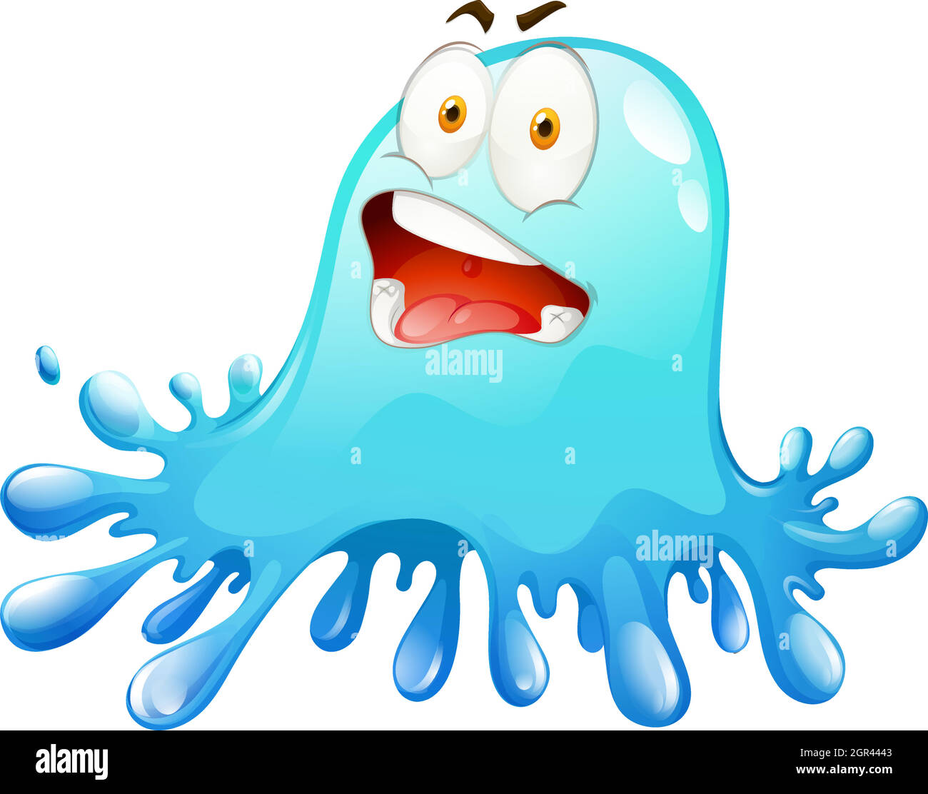 Bleu éclabousse avec le visage Illustration de Vecteur