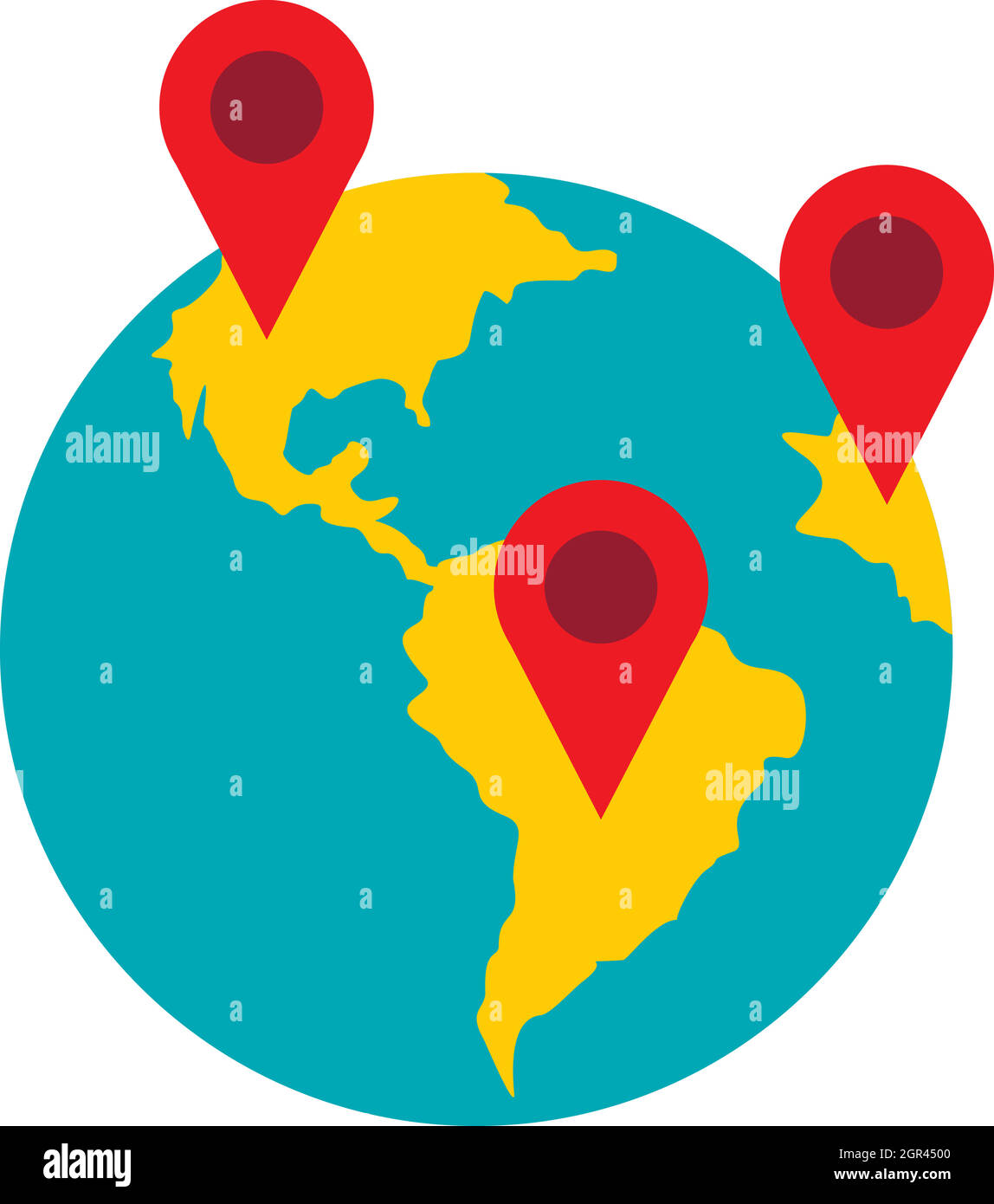 Planète JPS, icône de style appartement signes Illustration de Vecteur
