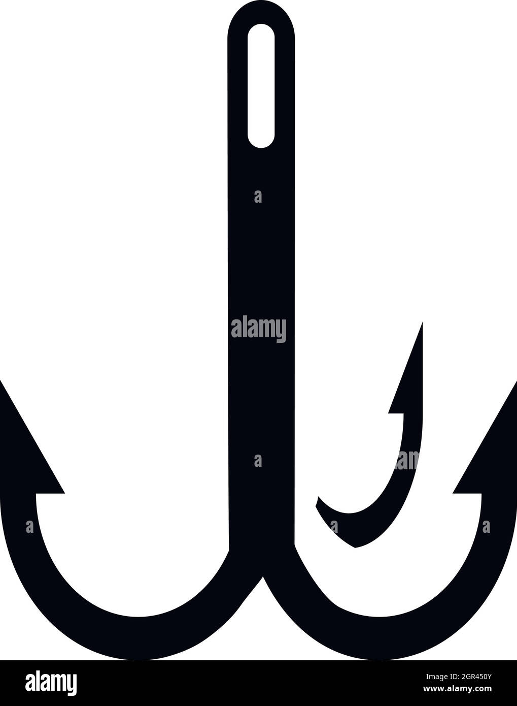 Crochet de pêche, l'icône de style simple. Illustration de Vecteur