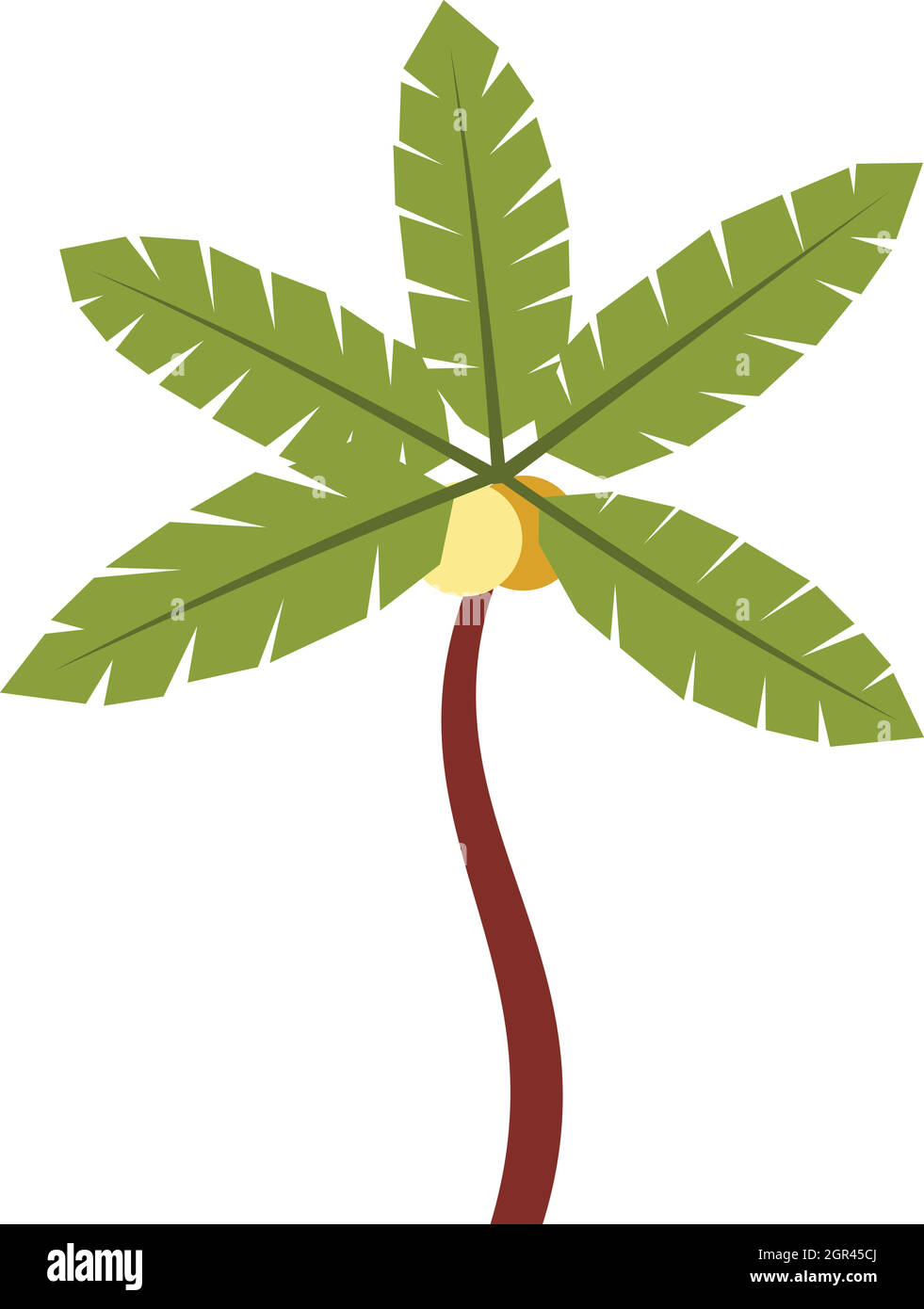 Palm Tree with coco, icône de style plat Illustration de Vecteur Palm Tree with coco, icône de style plat Illustration de Vecteur