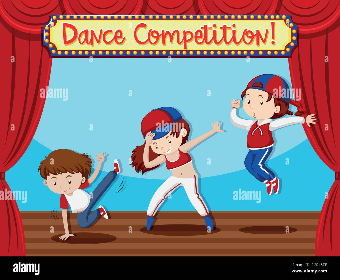 Danse Compeition performance concept Illustration de Vecteur