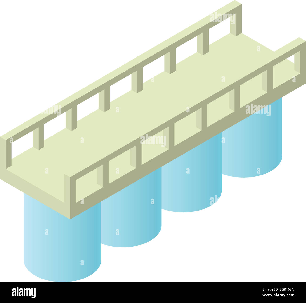 Pont en béton, l'icône de style cartoon Illustration de Vecteur