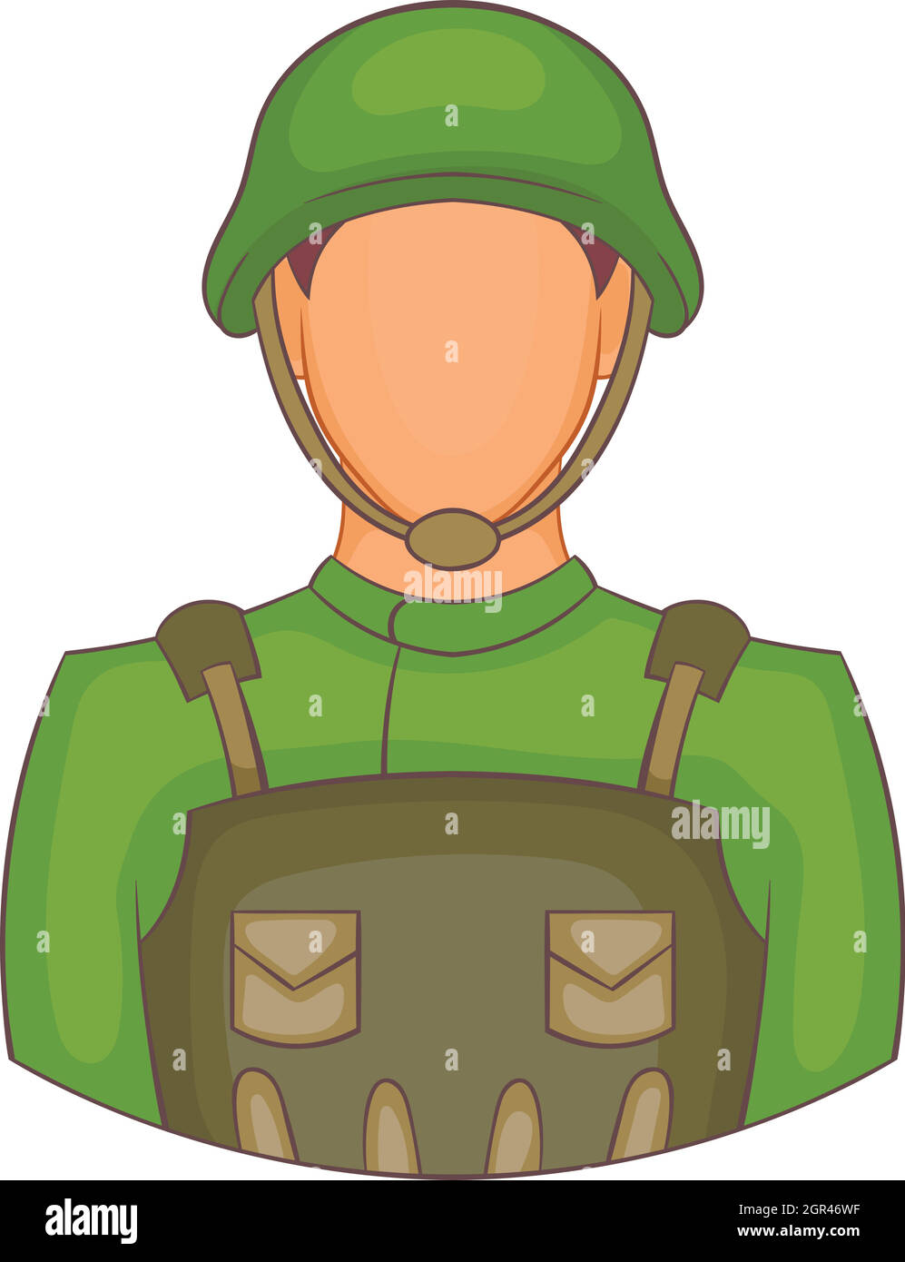 Dans l'icône soldat cartoon style Illustration de Vecteur