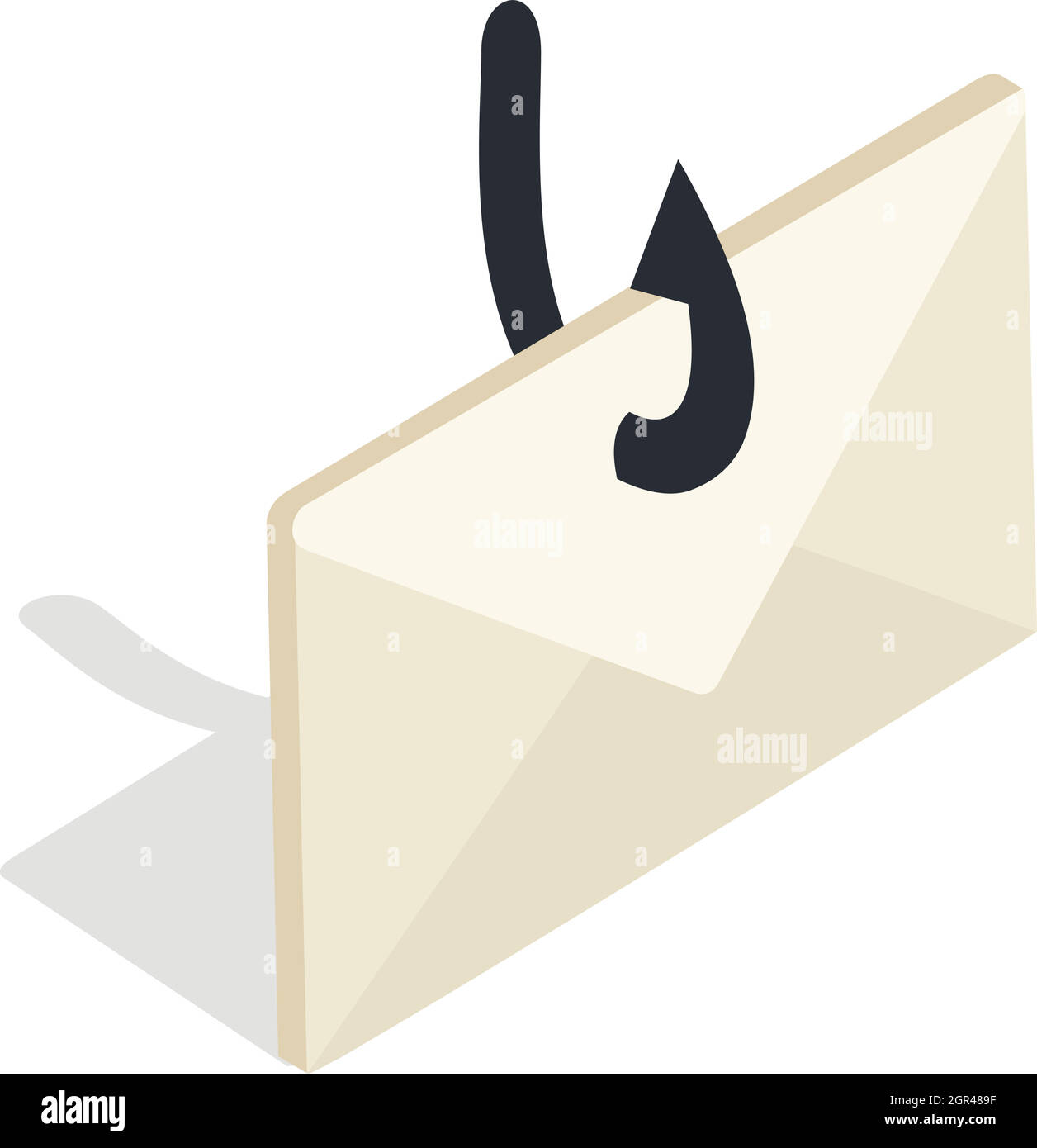 Pêche dans l'icône Internet 3D isométrique style Illustration de Vecteur