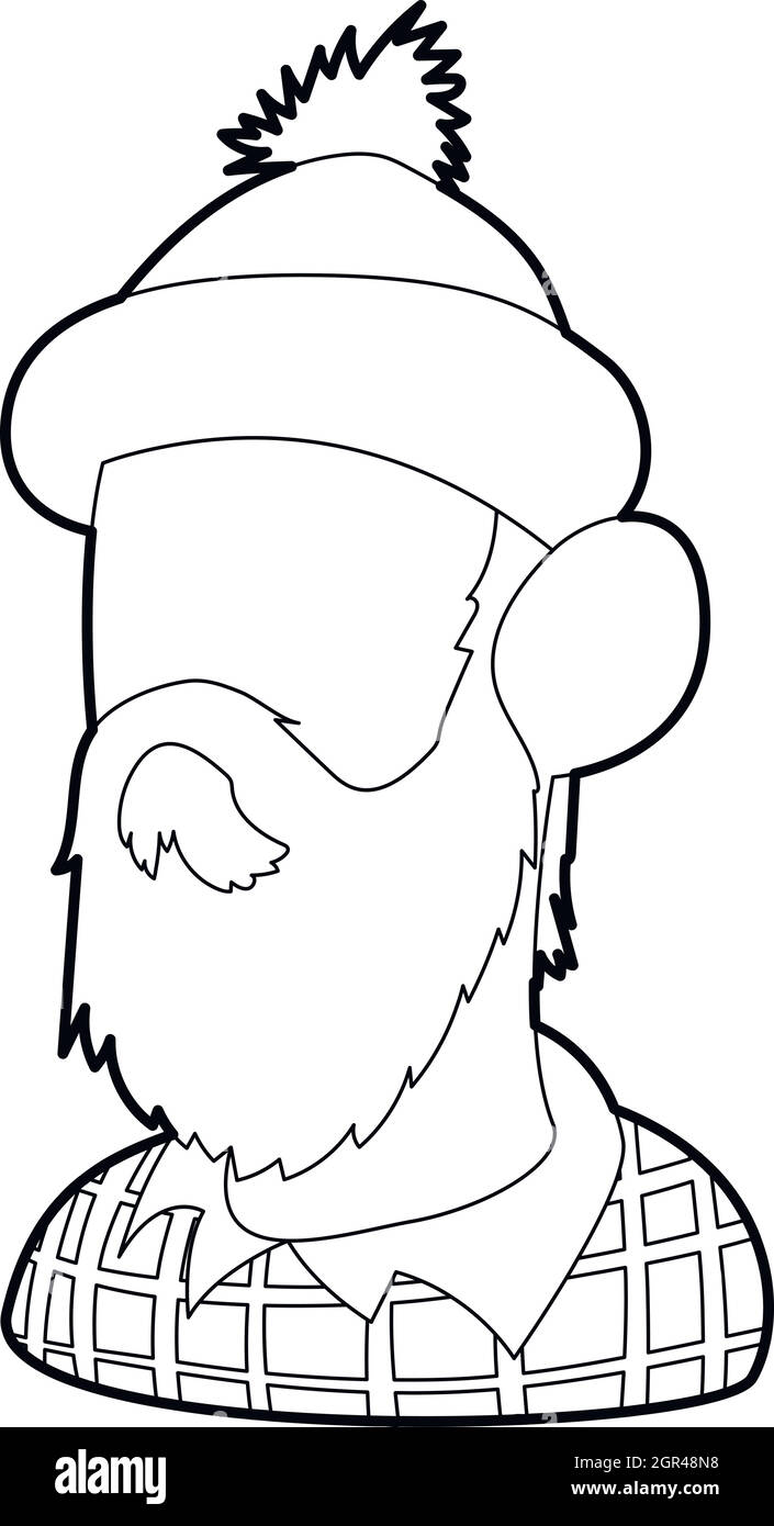 Icône style du contour, bûcheron Illustration de Vecteur