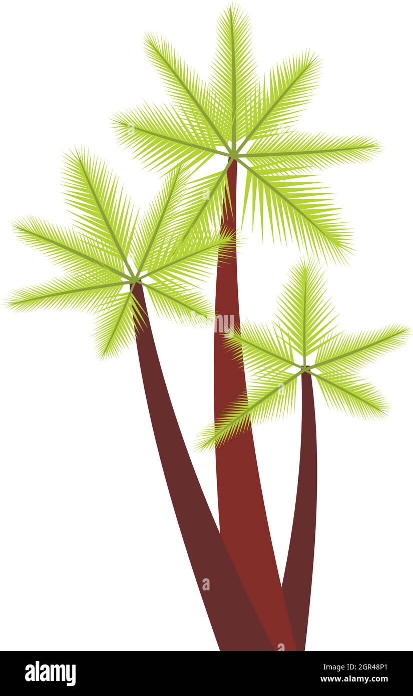 Trois palmiers tropicaux, l'icône de style plat Illustration de Vecteur Trois palmiers tropicaux, l'icône de style plat Illustration de Vecteur