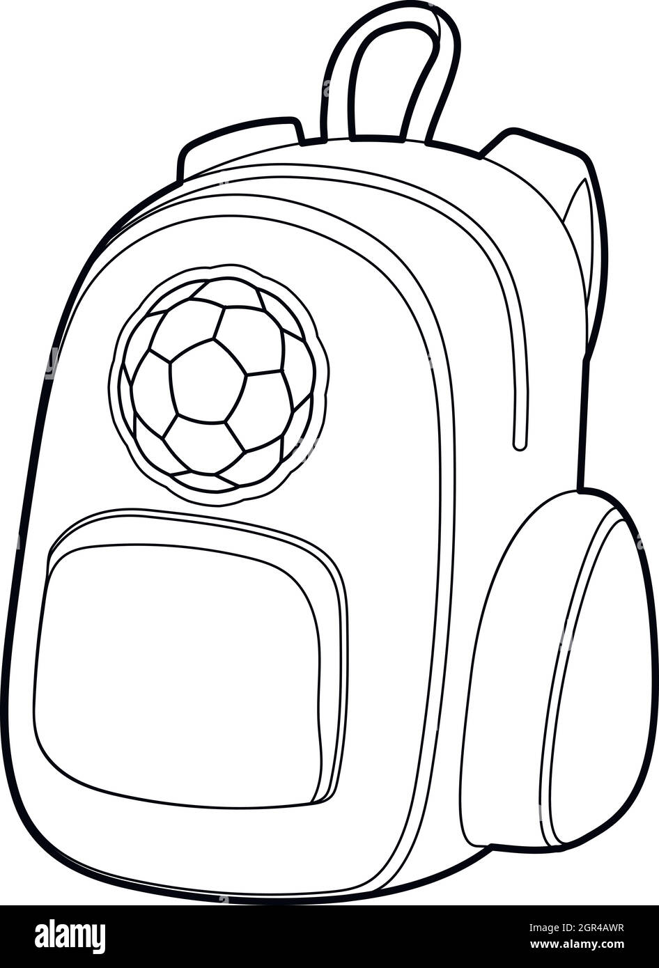 Sac à dos pour l'école, l'icône de style contour Illustration de Vecteur