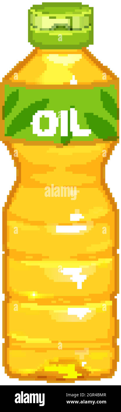 Produit en bouteille d'huile végétale isolé sur fond blanc Illustration de Vecteur