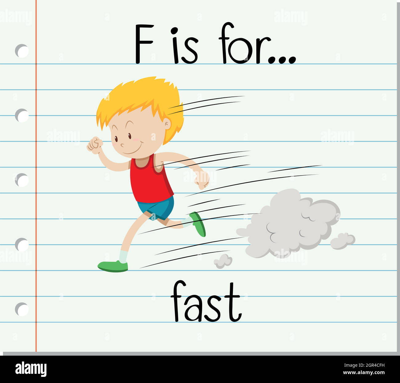 La lettre F du flashcard est rapide Illustration de Vecteur
