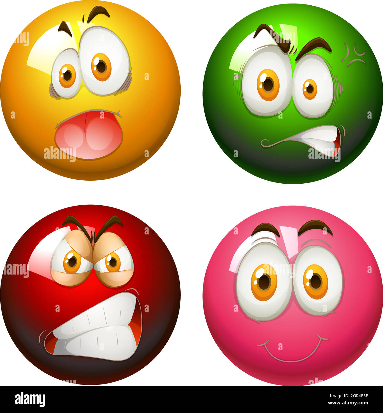 Boules de snooker avec visages Illustration de Vecteur