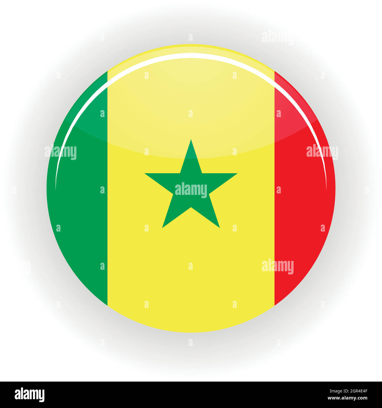 Sénégal cercle icône Illustration de Vecteur