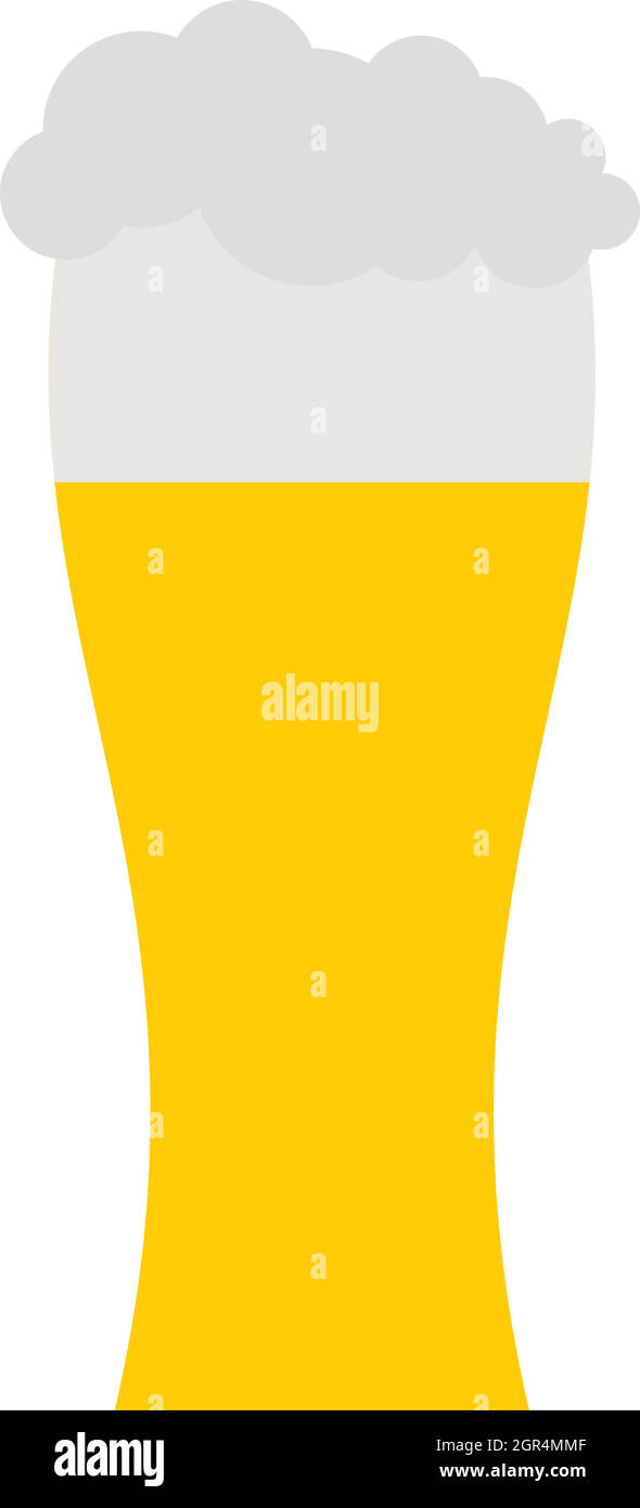 Verre de bière, l'icône de style plat Illustration de Vecteur