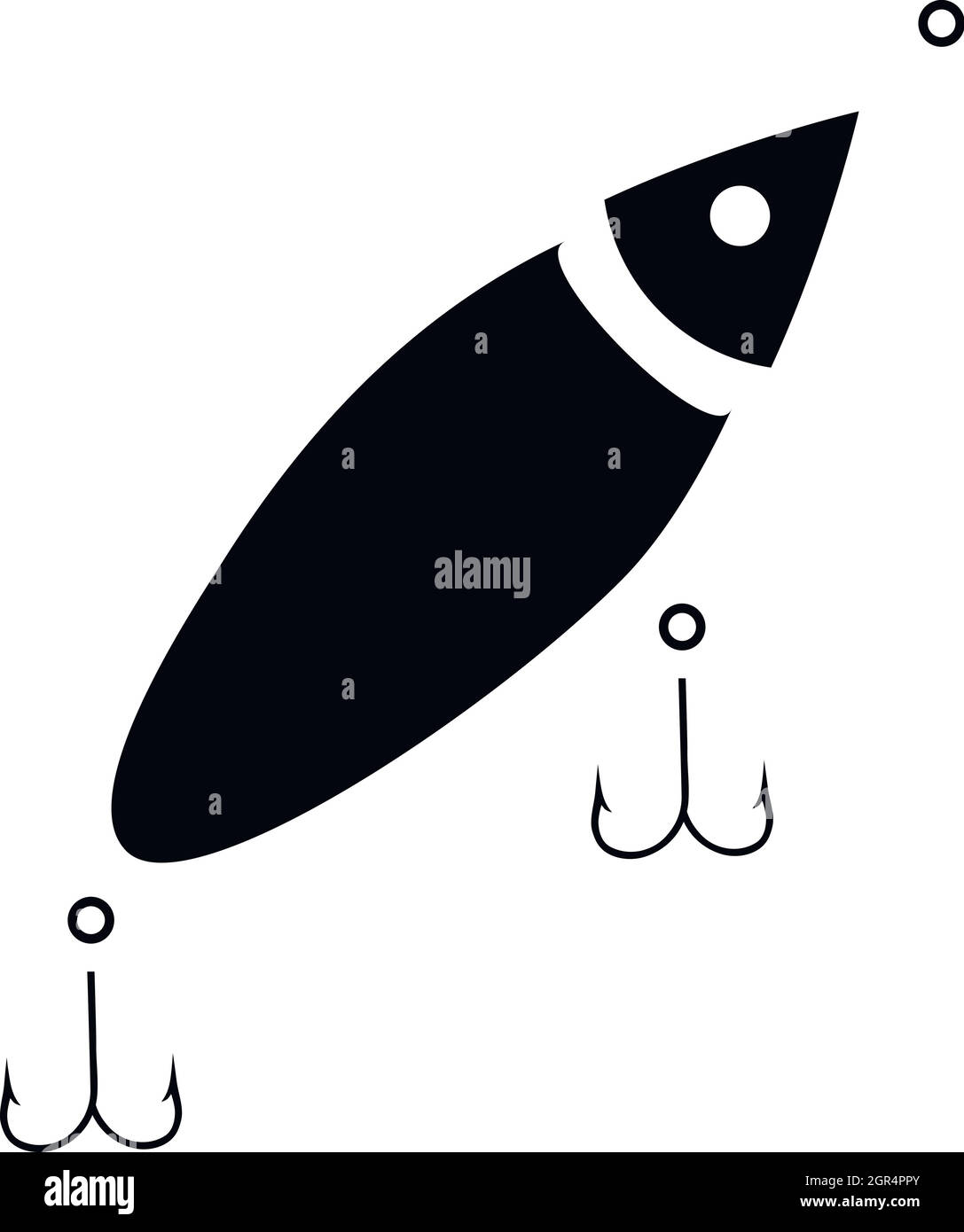 Leurre de pêche, l'icône de style simple. Illustration de Vecteur
