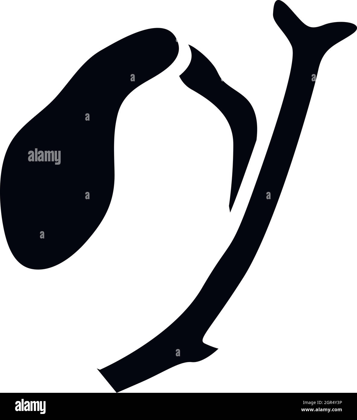 Les droits de l'icône de la vésicule biliaire, le style simple Illustration de Vecteur