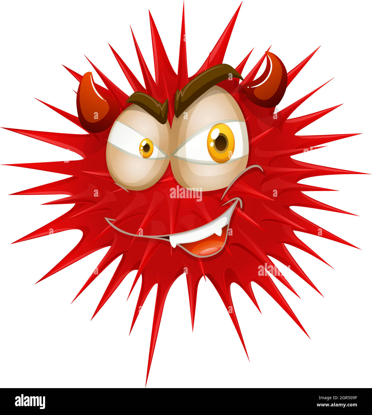 Épine rouge avec visage de diable Illustration de Vecteur