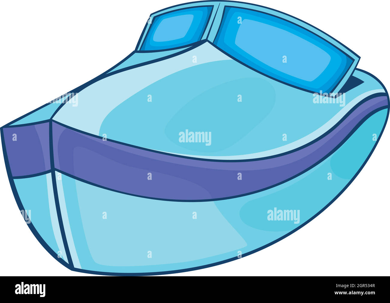 Bateau de Moteur dans l'icône de style cartoon Illustration de Vecteur