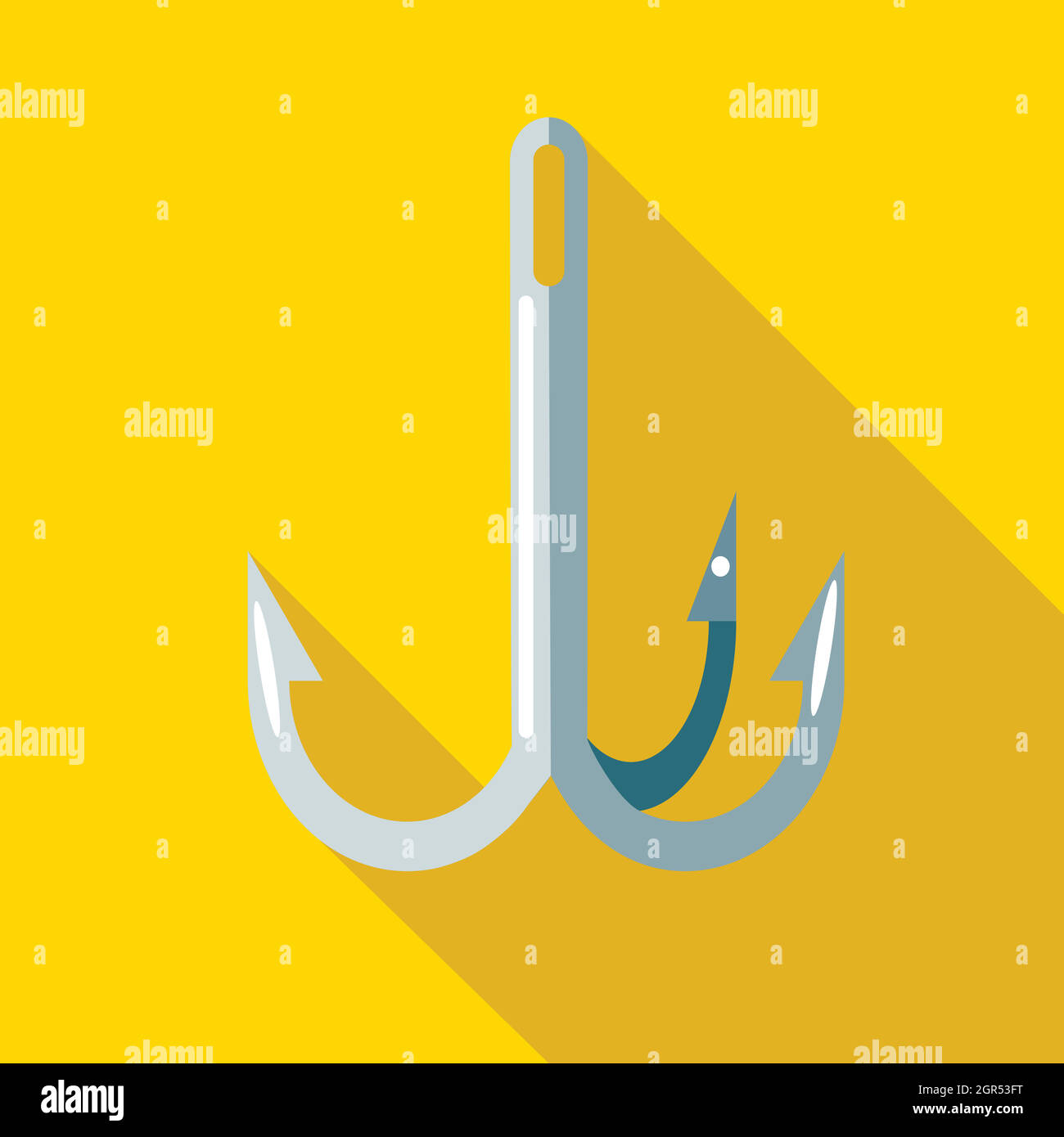 Crochet pour l'icône de style de pêche, télévision Illustration de Vecteur