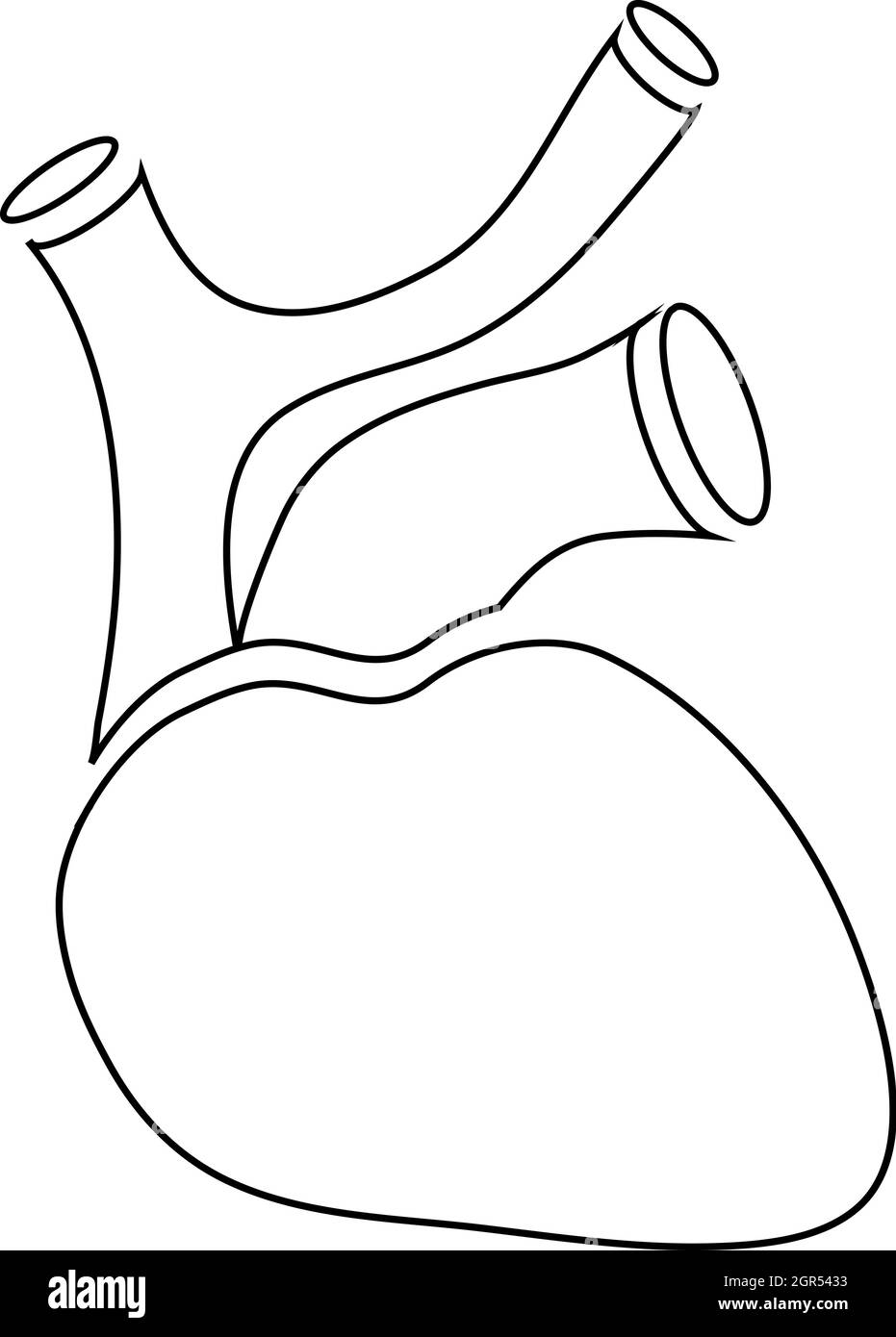 Les droits de l'icône en forme de cœur, de style contour Illustration de Vecteur