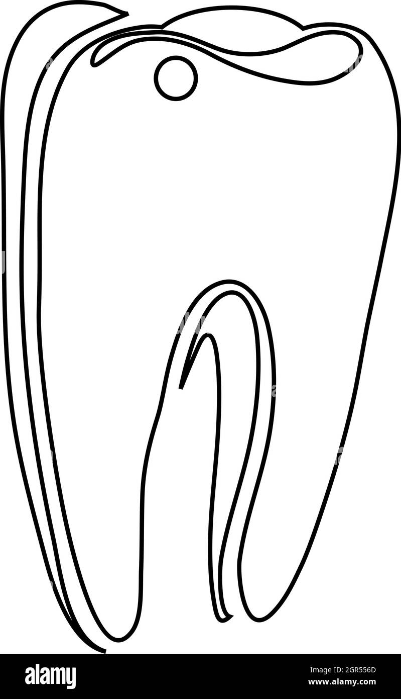 Style du contour, l'icône de la dent Illustration de Vecteur