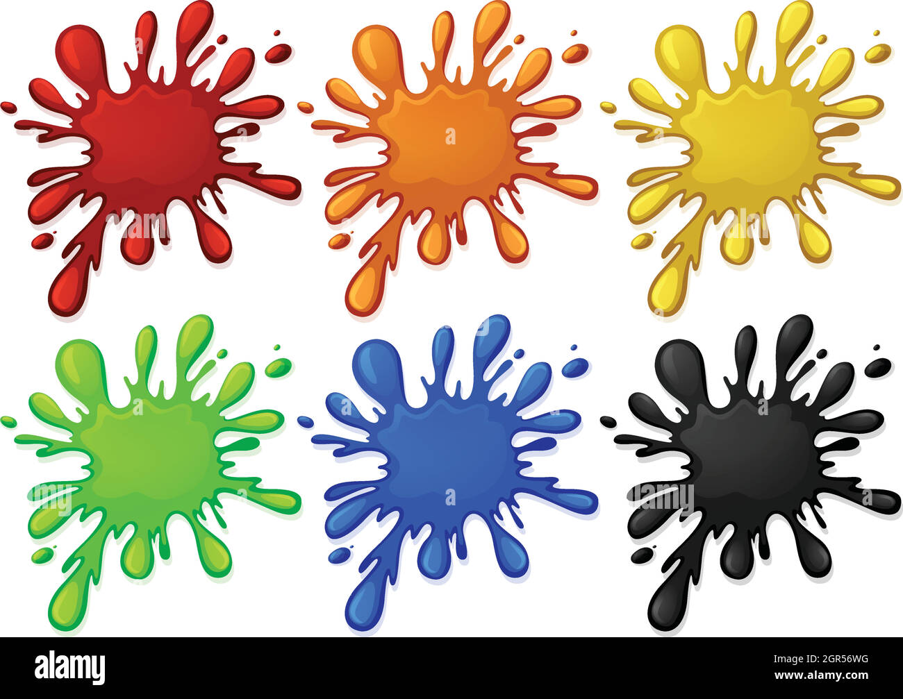 Éclaboussures d'eau en six couleurs Illustration de Vecteur