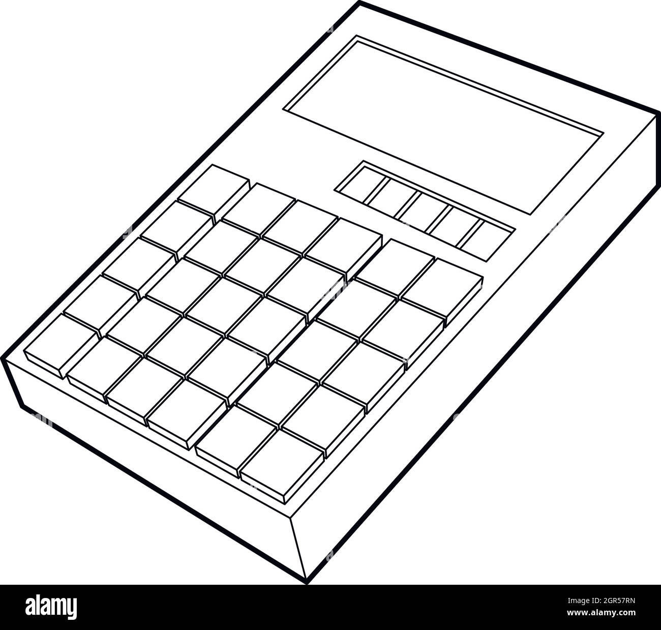 Style du contour, l'icône Calculatrice Illustration de Vecteur