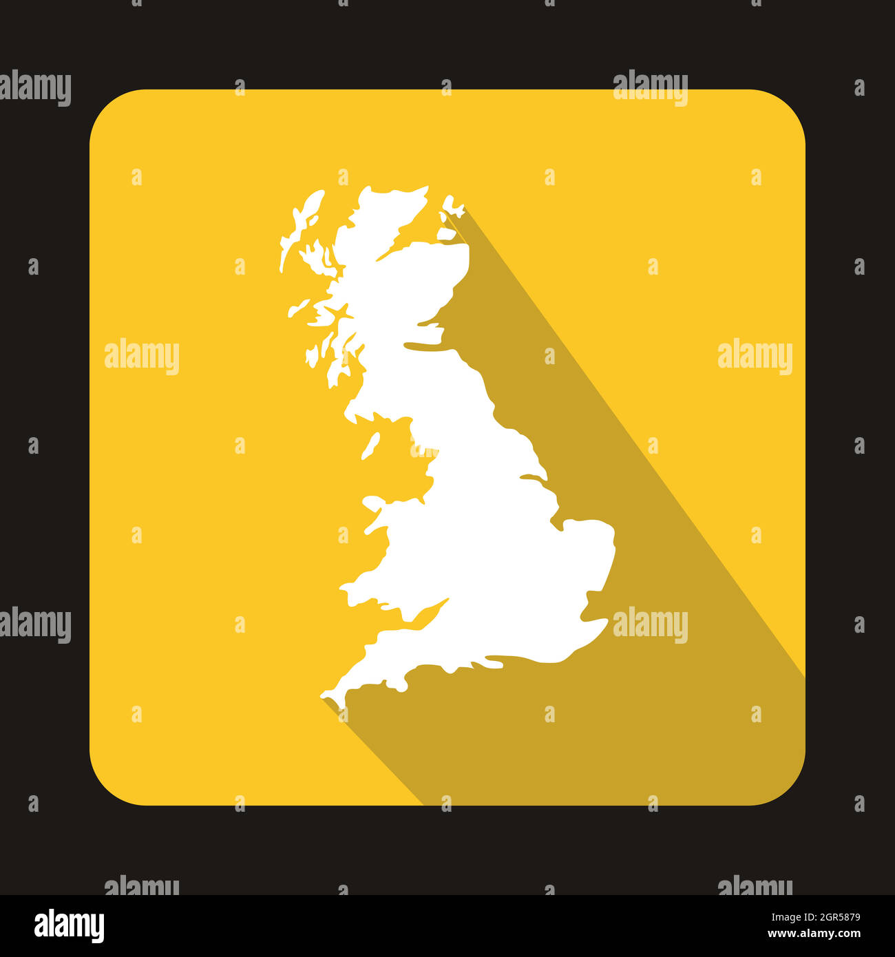 Carte Blanche du Royaume-Uni, l'icône de style plat Illustration de Vecteur