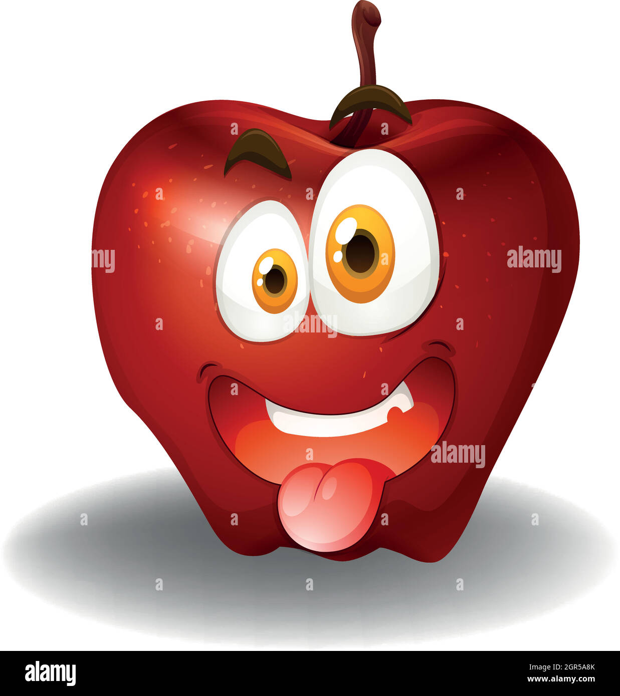 Pomme au visage stupide Illustration de Vecteur