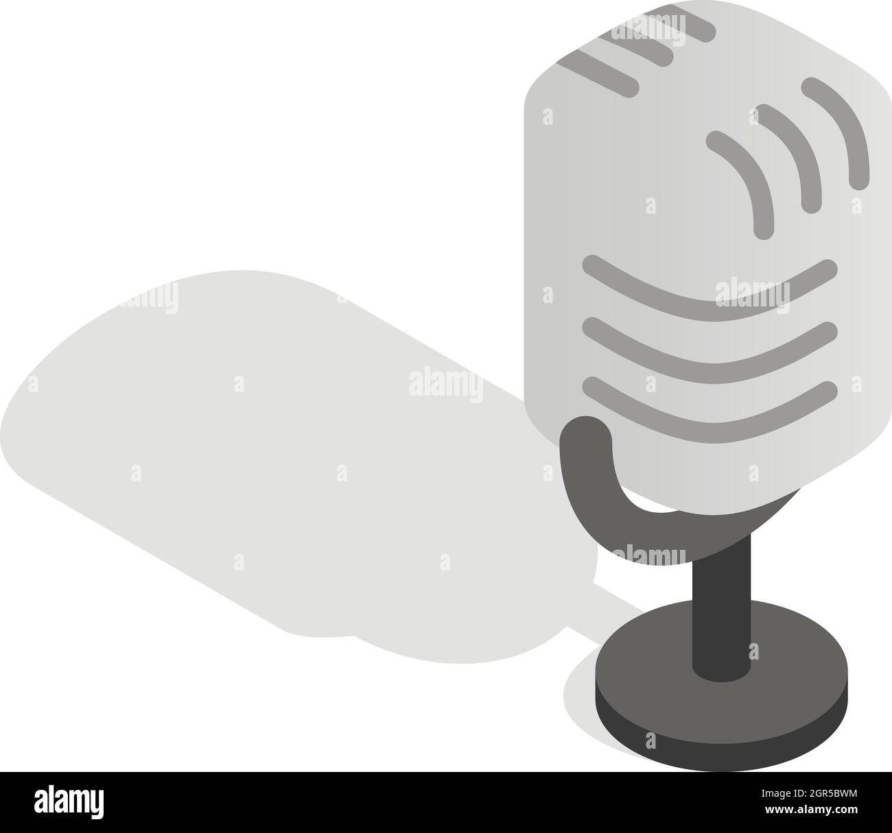 L'icône microphone rétro, style 3D isométrique Illustration de Vecteur