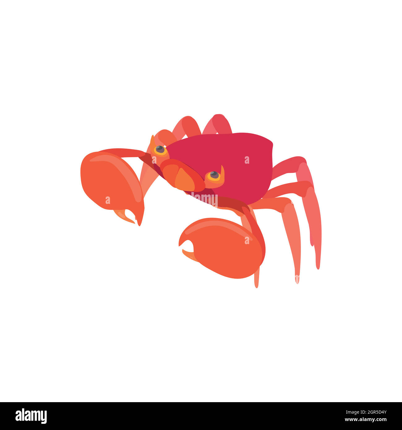 L'icône du crabe de la mer, style cartoon Illustration de Vecteur