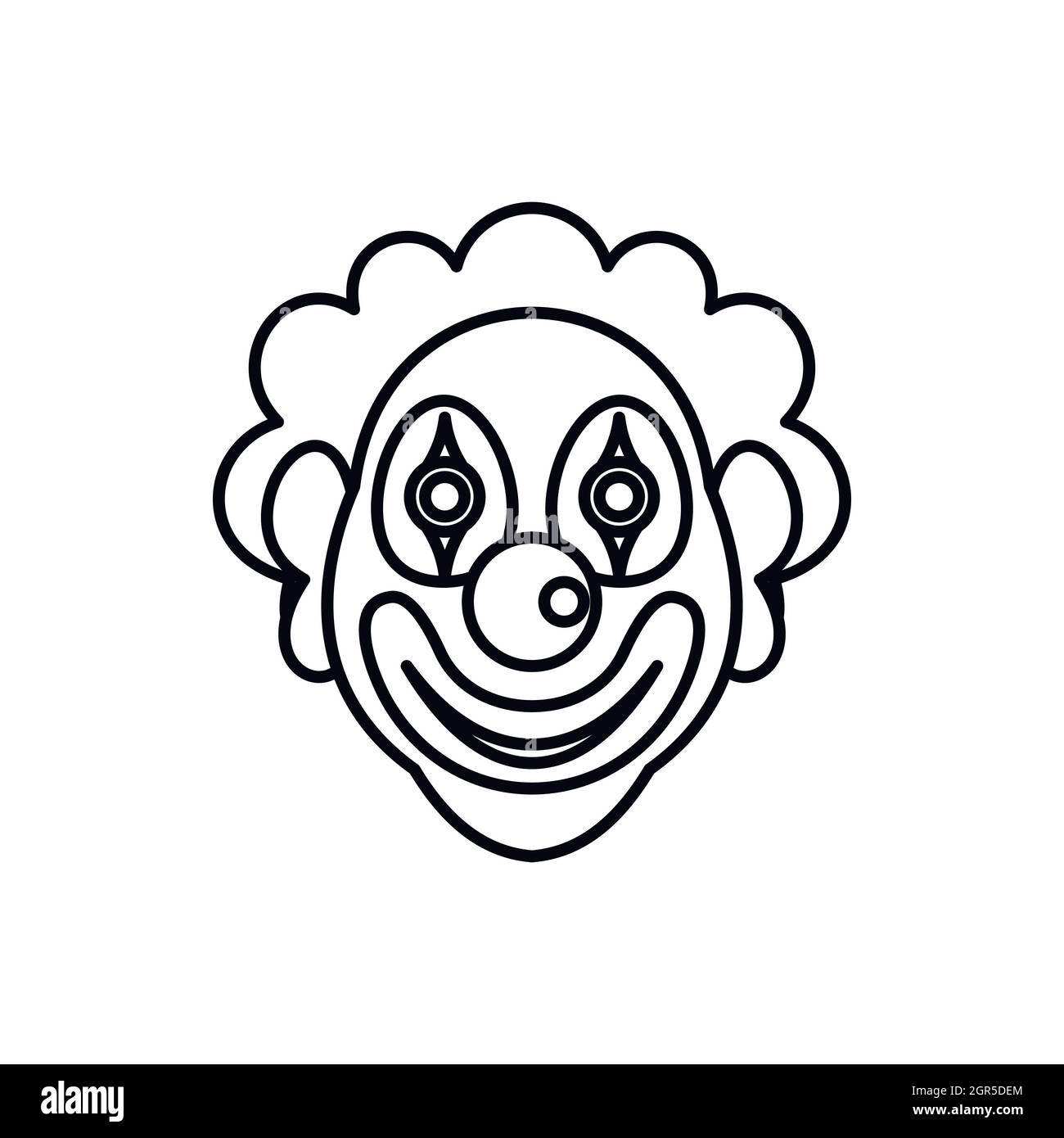 Icône style du contour en clown Illustration de Vecteur