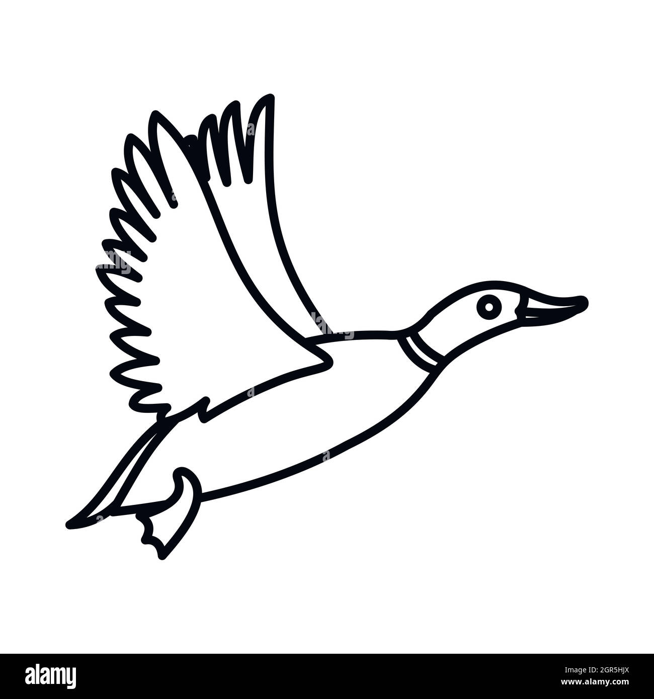Canard sauvage, l'icône de style contour Illustration de Vecteur