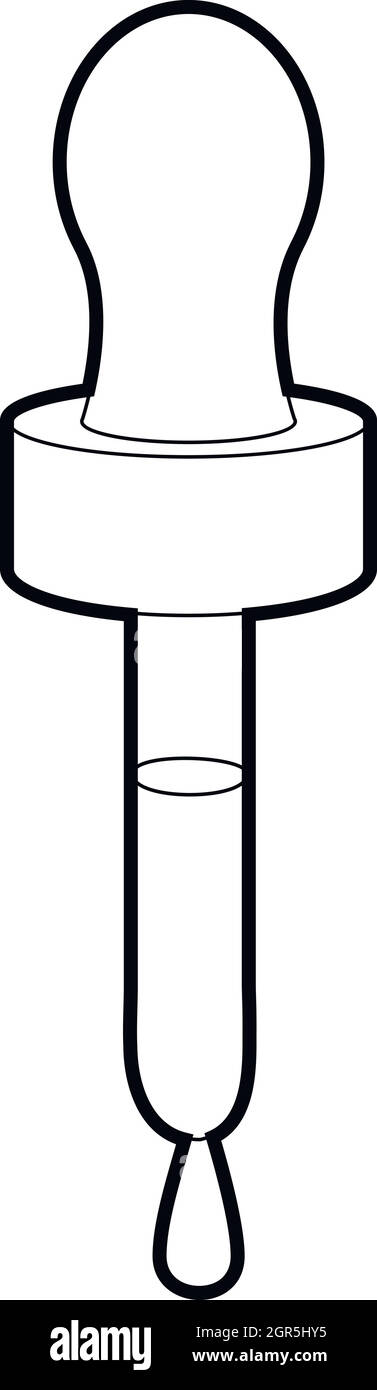 Style du contour, l'icône de la pipette Illustration de Vecteur