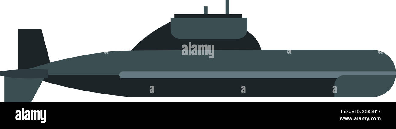 L'icône de sous-marin dans un style plat Illustration de Vecteur