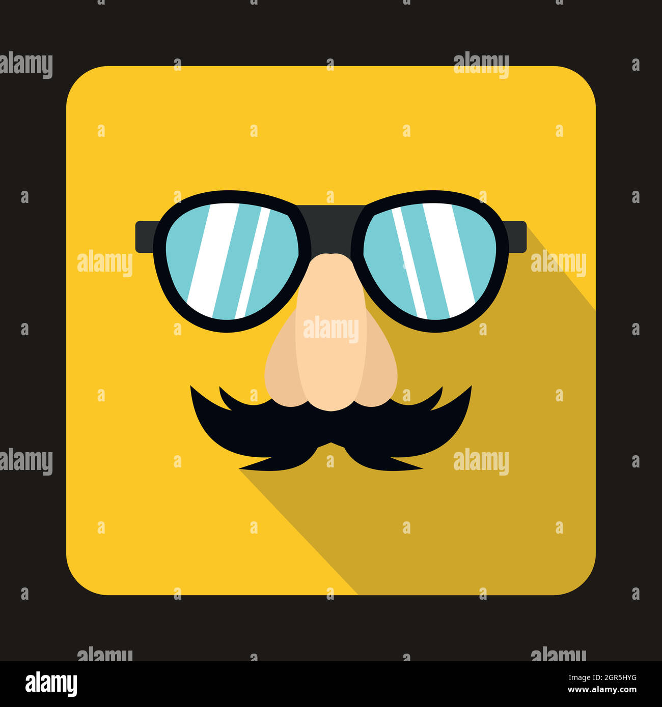 Comédie de faux nez moustache, sourcils, icône lunettes Image Vectorielle  Stock - Alamy