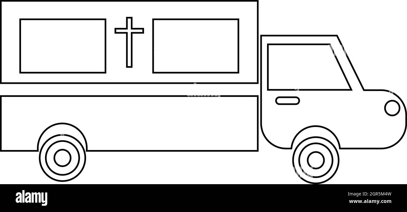 Transport Coffin, icône de style contour Illustration de Vecteur