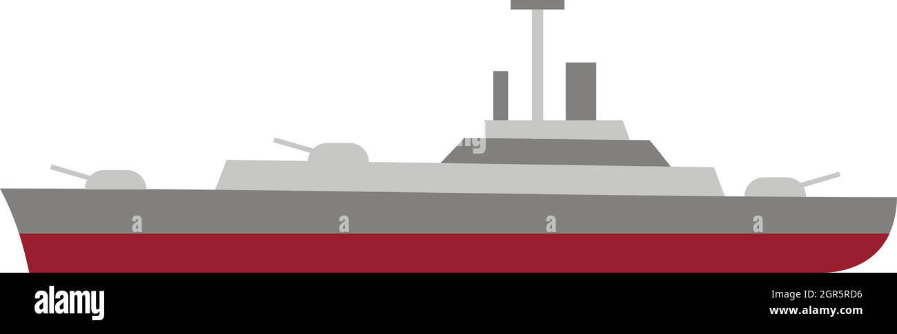 Navire de la marine militaire, l'icône de style plat Illustration de Vecteur