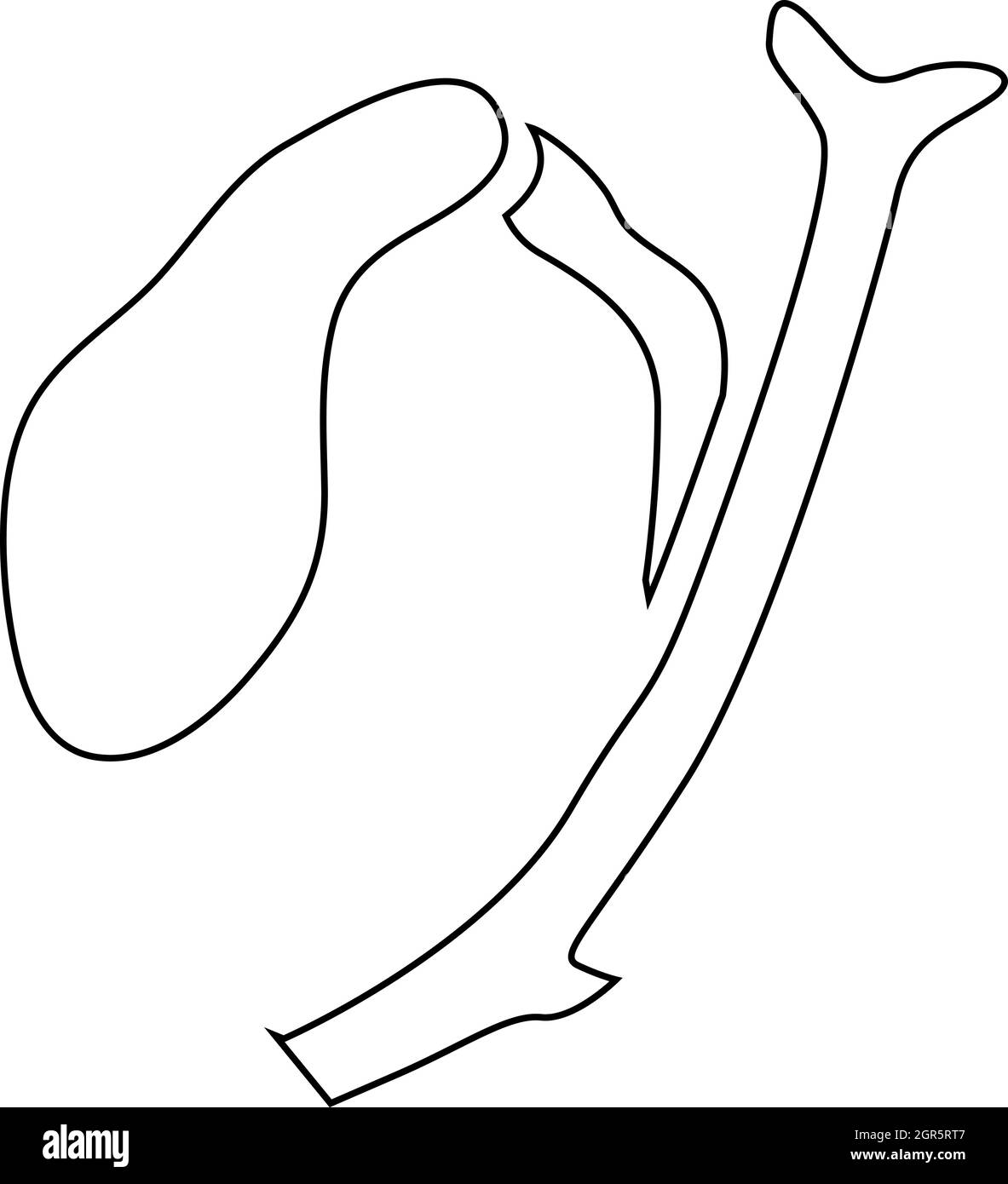 Icône style du contour, de la vésicule biliaire Illustration de Vecteur