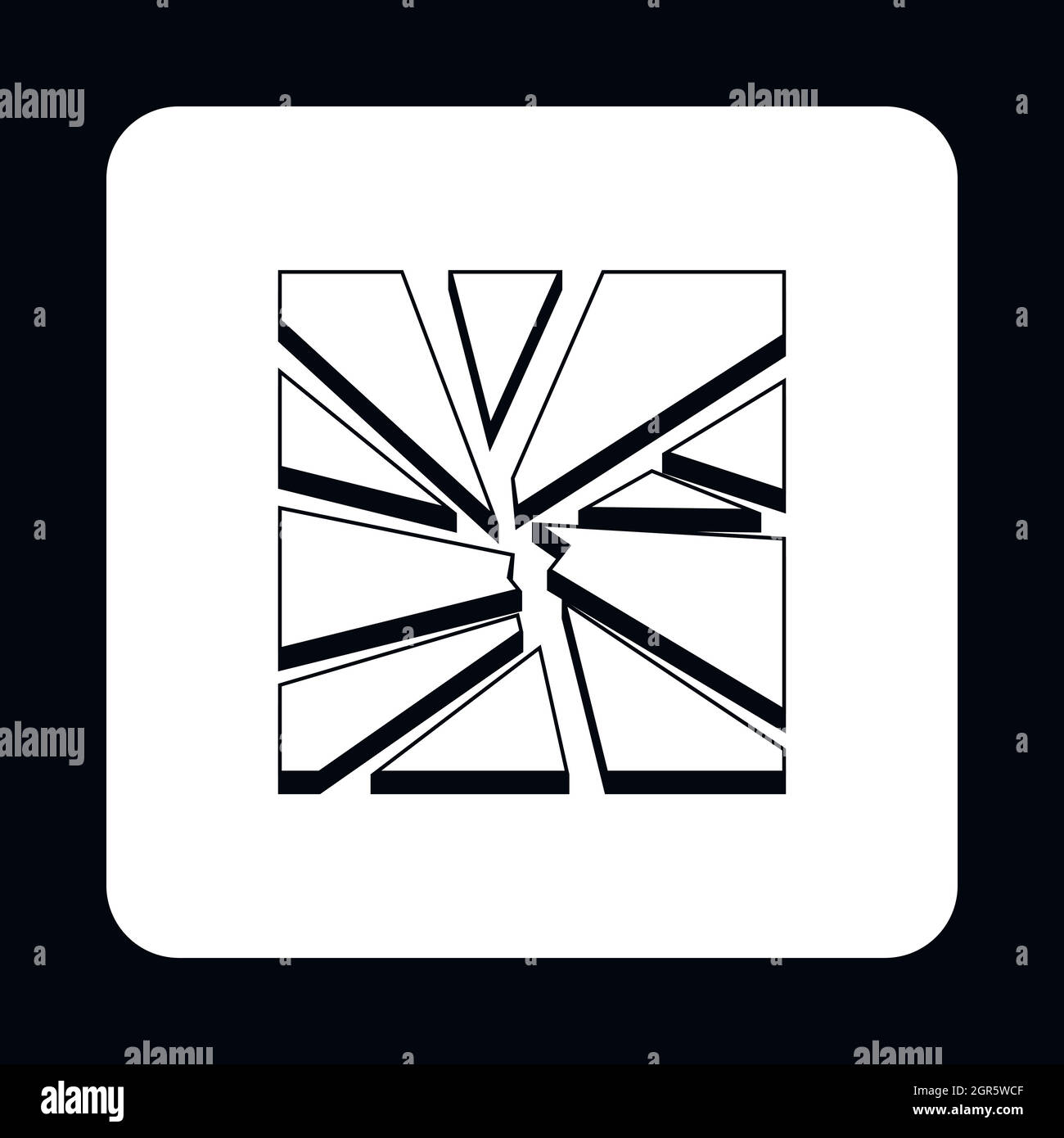 Icône verre cassé, le style simple Illustration de Vecteur