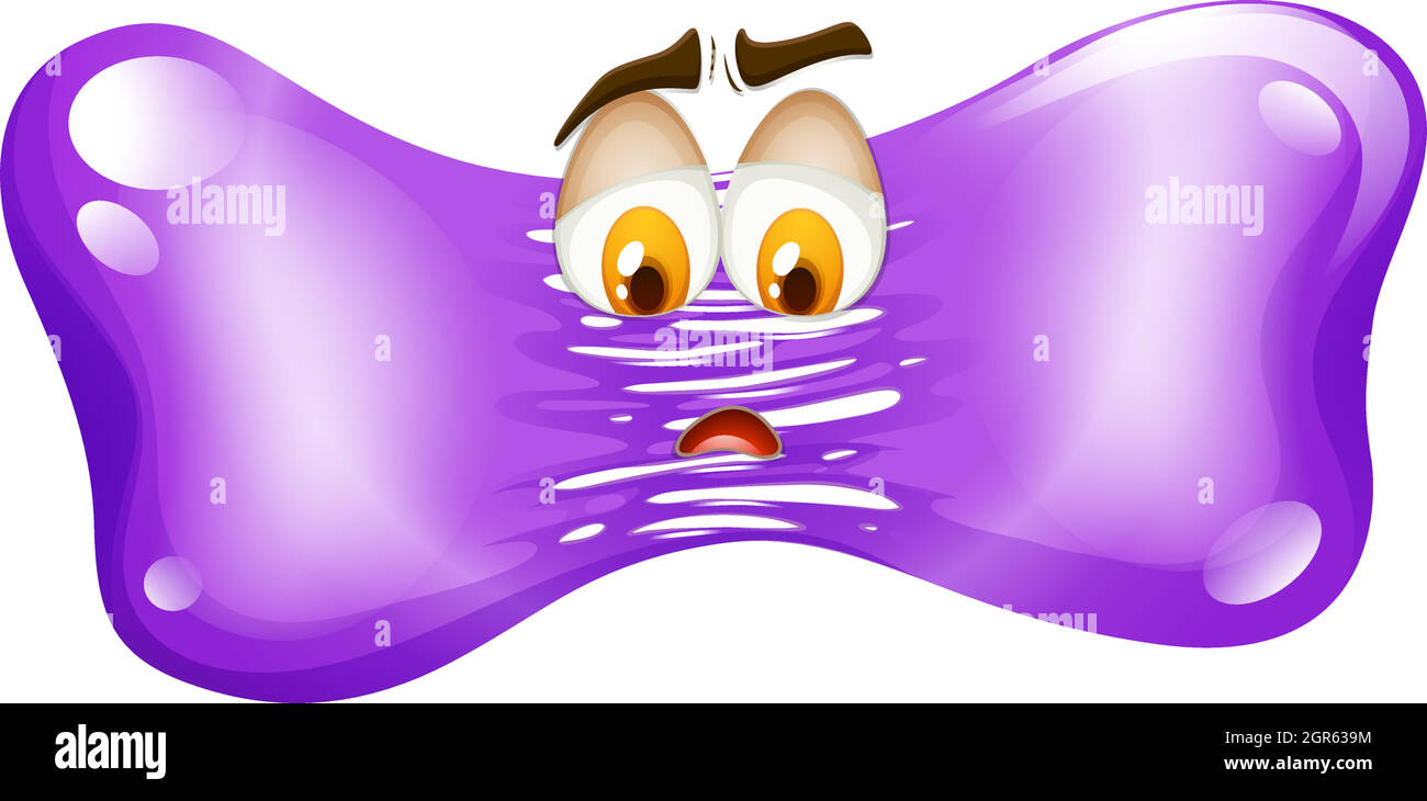 Triste visage de forme libre pourpre Illustration de Vecteur