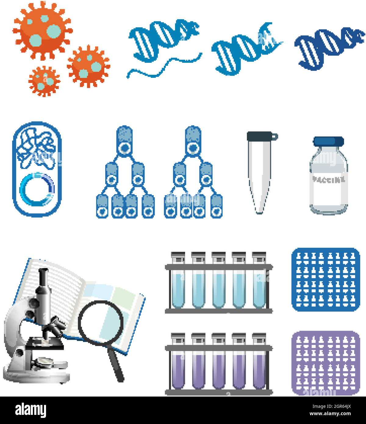 Ensemble de structure du vaccin contre le coronavirus Illustration de Vecteur