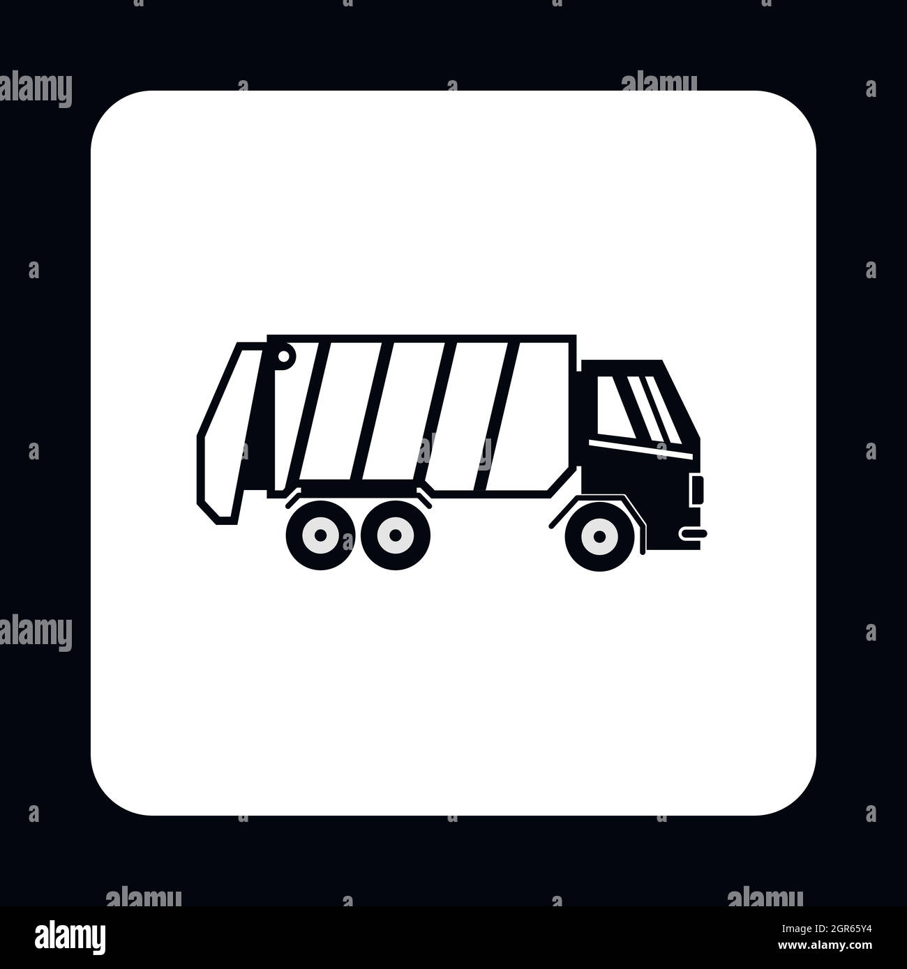 L'icône de camion à ordures, le style simple Illustration de Vecteur