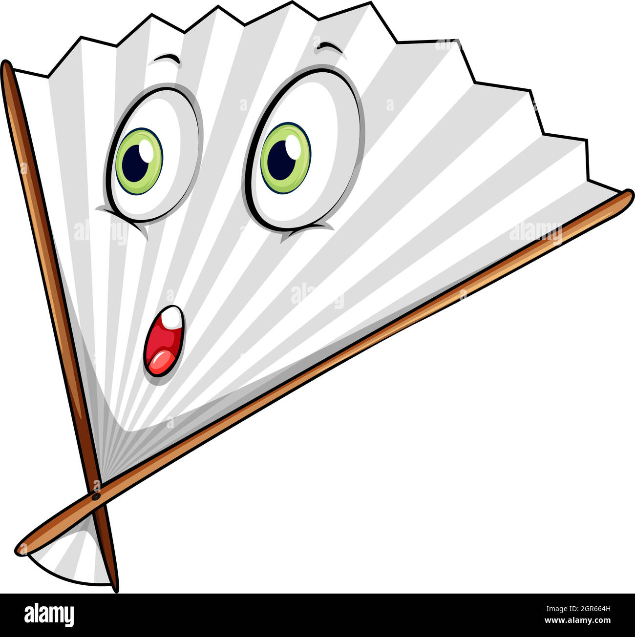 Éventail avec expression faciale Illustration de Vecteur