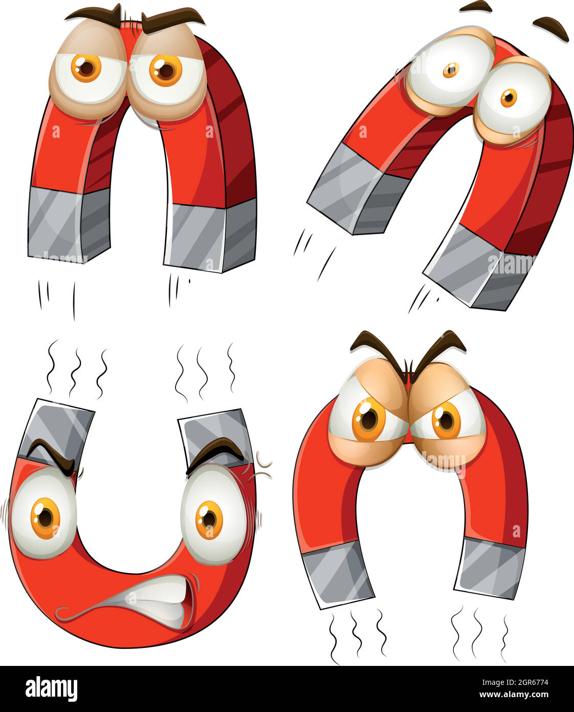 Aimant avec expressions du visage Illustration de Vecteur