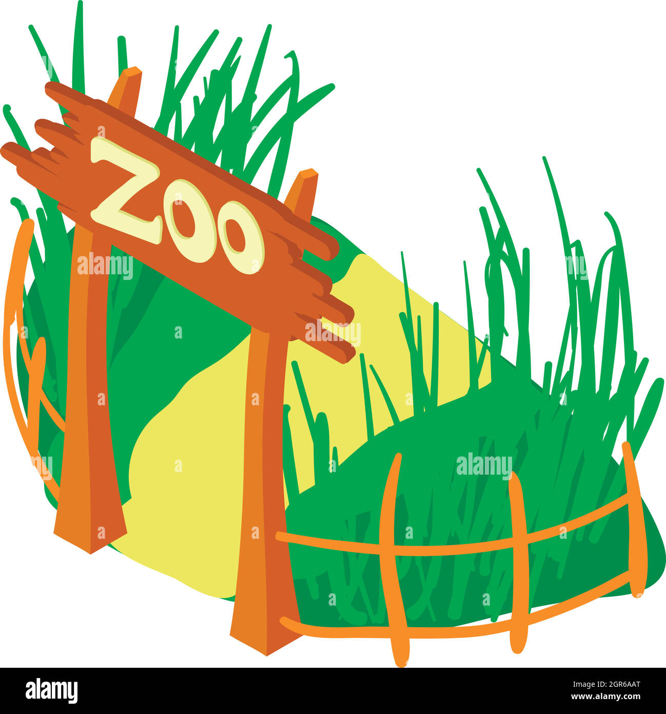 L'icône de style cartoon, Zoo Illustration de Vecteur