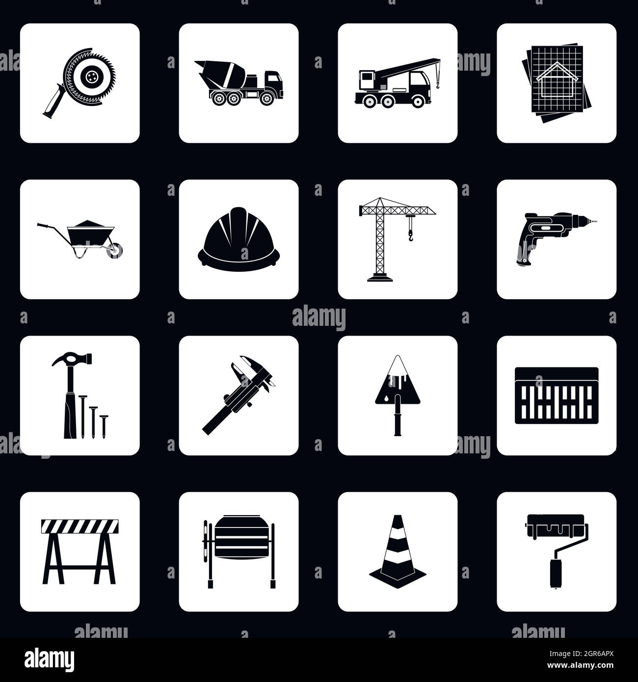 Icons set de construction, le style simple Illustration de Vecteur