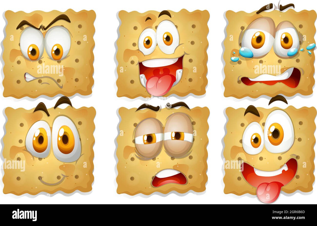 Craquelins aux expressions du visage Illustration de Vecteur