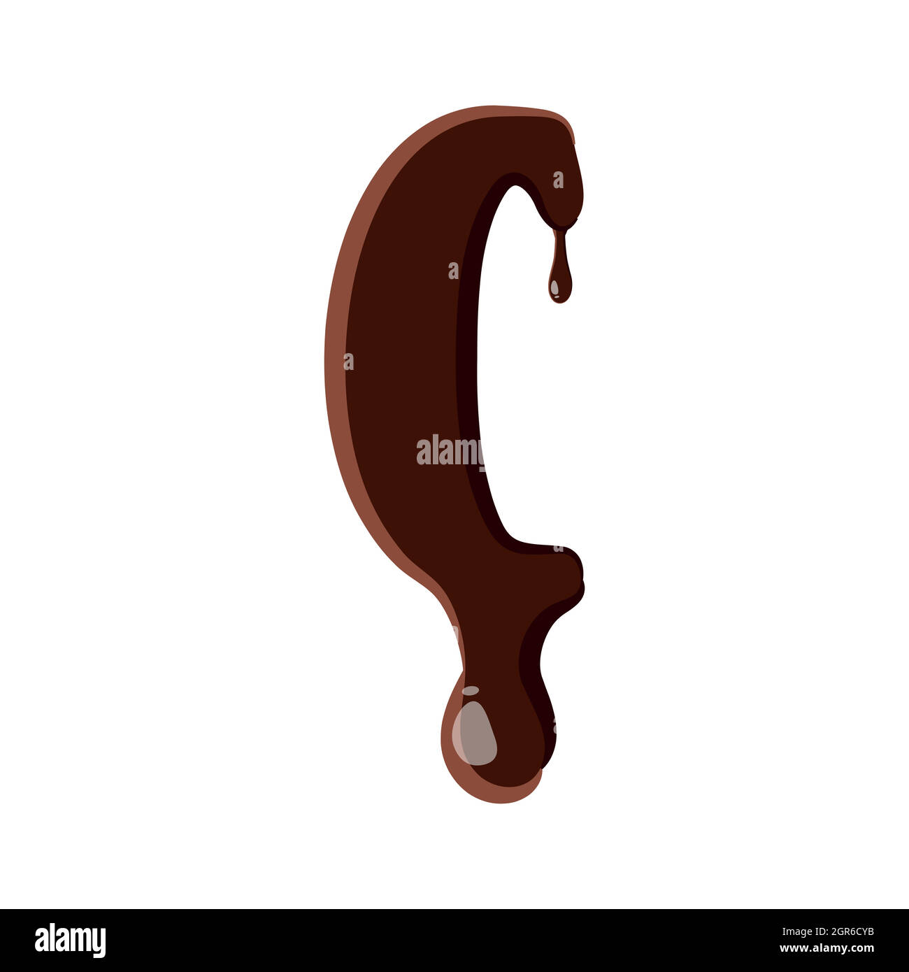 Parenthèse gauche d'alphabet latin du chocolat Illustration de Vecteur