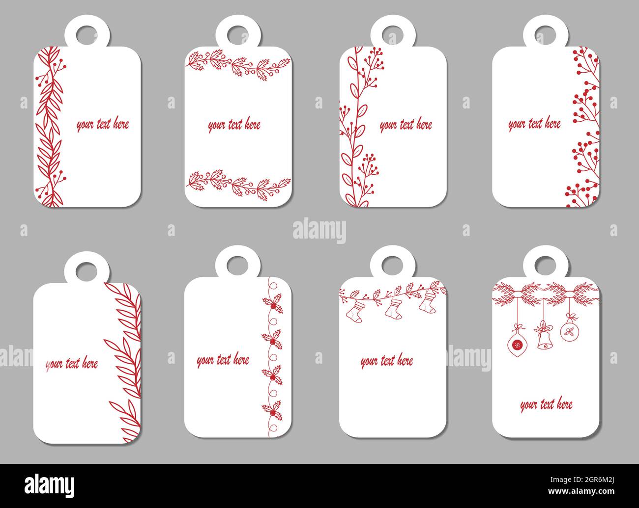 Ensemble avec étiquettes pour noël. Dessin de contour. Illustration vectorielle Illustration de Vecteur