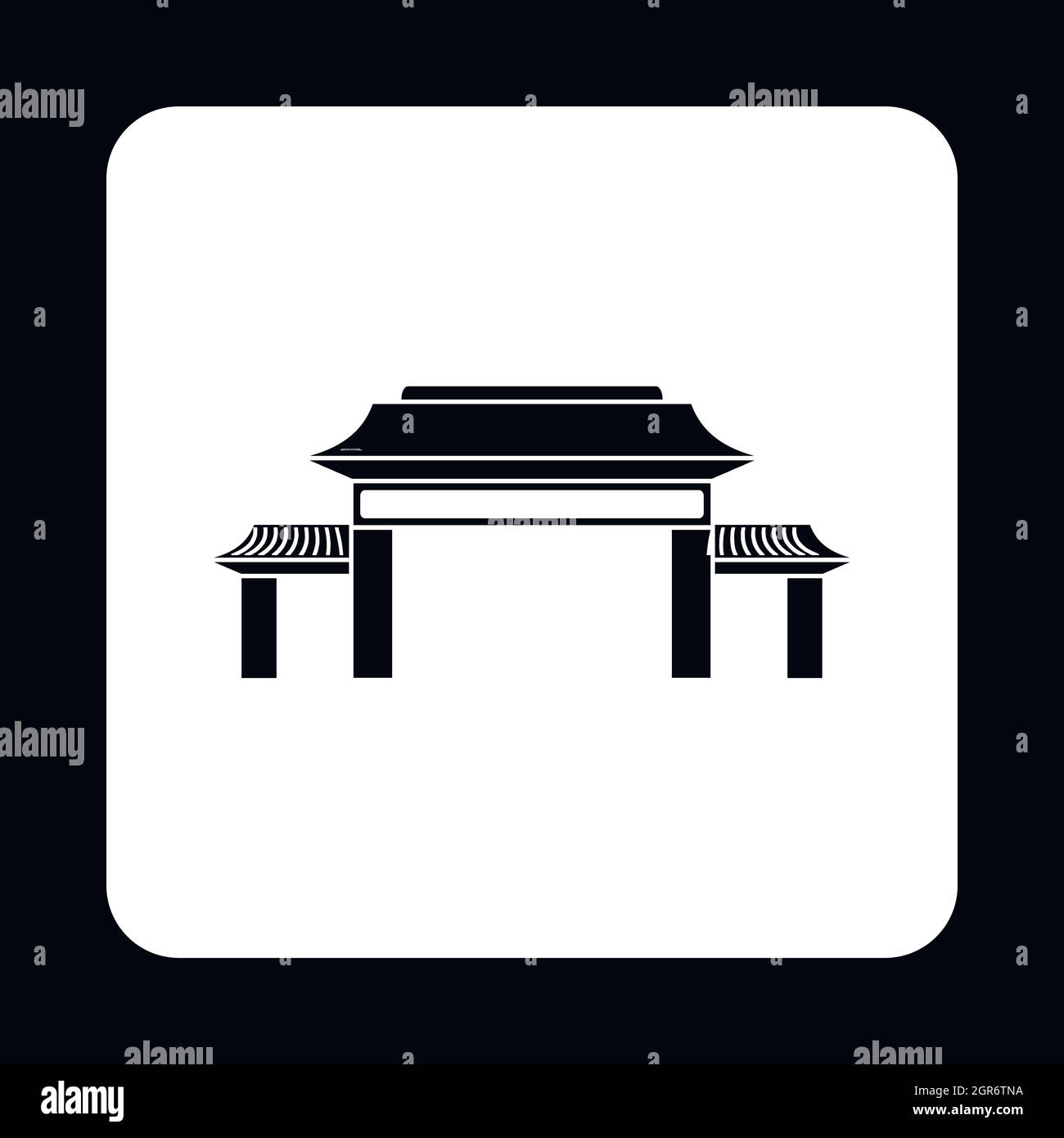 L'icône de la pagode, le style simple Illustration de Vecteur