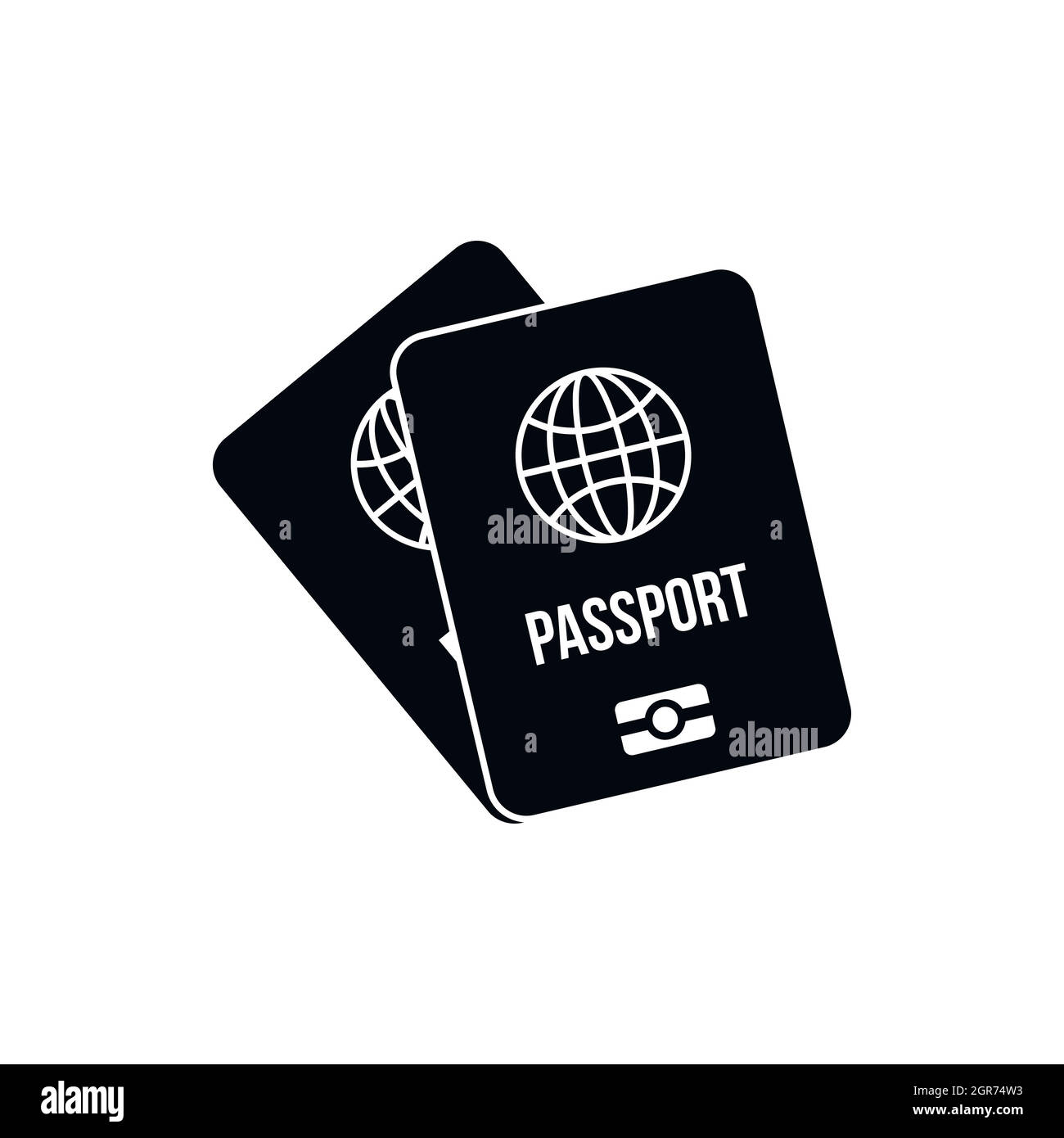 Avec un passeport d'une icône, le style simple Illustration de Vecteur